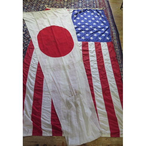 1028 - An American flag, 151 x 266cm, together with an international signal flag for No 1, 110 x 330cm.