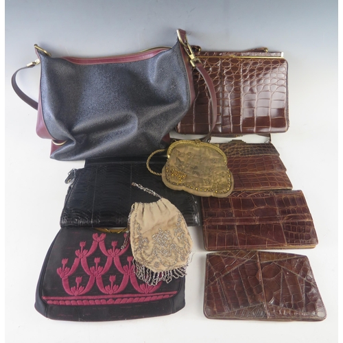 1035A - A Mulberry shoulder bag, a Fassbender imitation crocodile skin handbag, together with various purses... 