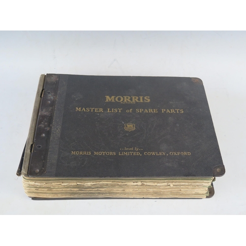 1036 - Morris Motor Limited, Master  List of Spares Parts, dated 1st April 1934.