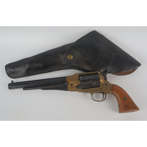 1063 - A  replica 1856 .36, six-shot revolver, with 16cm octagonal barrel , wood slab grips, contained in a... 