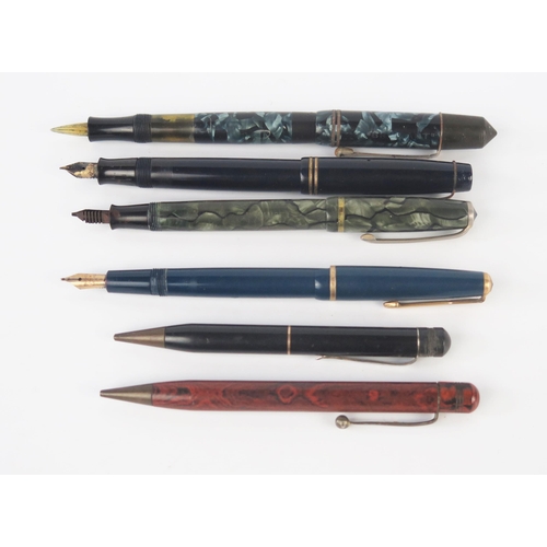 1093 - A collection of assorted fountain pens and pencils, by Parker, Burnham and others