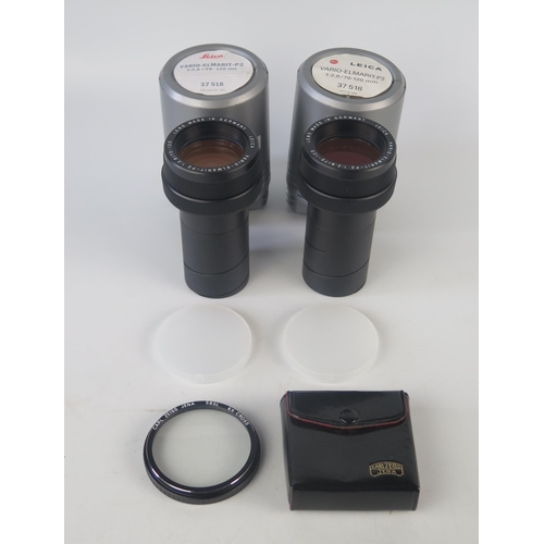 1095 - Two Leica Vario_Elmarit-P2 slide projector zoom lens, 1:2,8/70-120mm, in plastic cases, together wit... 