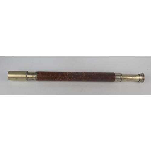 1097 - T. Cooke & Sons Ltd, a single drawer leather bound telescope, serial No 887, No 19 with War Office a... 