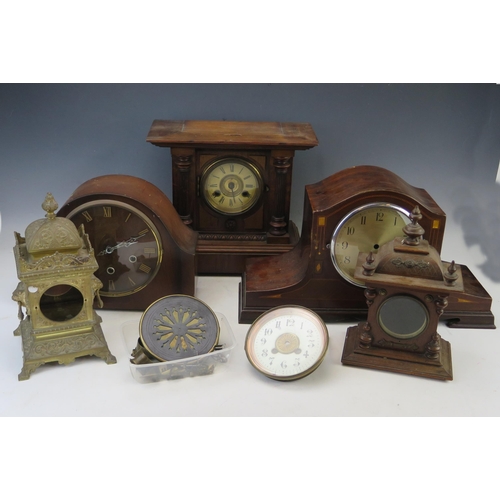 1124 - A reproduction Stool Clock, Vienna style wall clock, assorted clock parts, cases and parts.