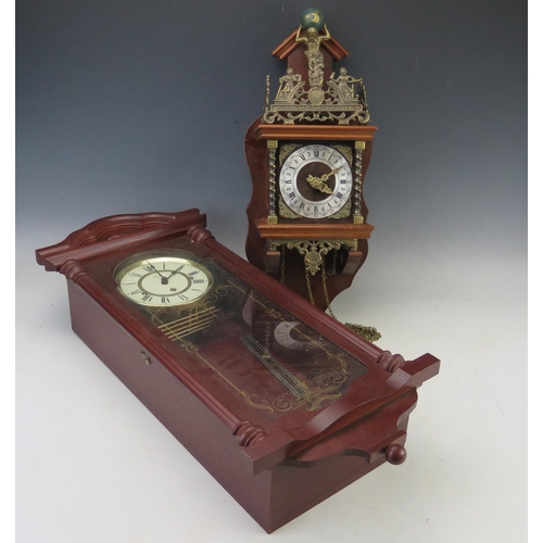 1124 - A reproduction Stool Clock, Vienna style wall clock, assorted clock parts, cases and parts.