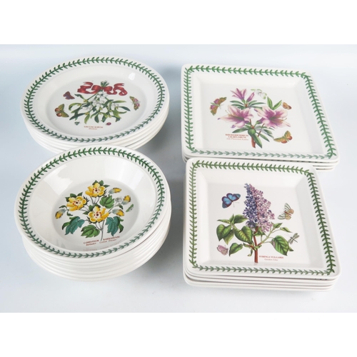 1242 - A collection of Portmeirion Botanic Garden pattern wares including square dinner and side plates, so... 