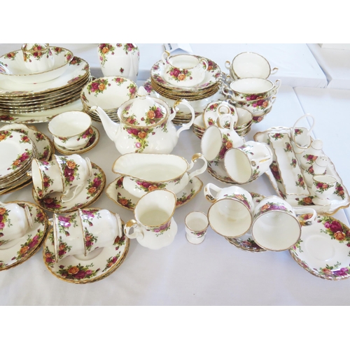 1249 - An extensive collection of Royal Albert 'Old Country Roses' pattern tea and dinner wares, vase cake ... 