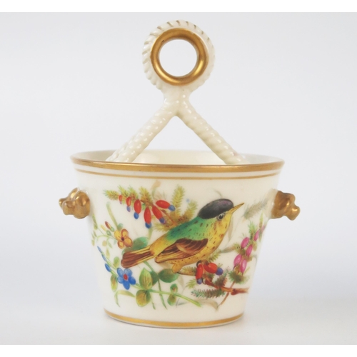 1256 - Royal Worcester, circa 1870's, date letter rubbed, decorated with a Robin on Holly bush to one side ... 