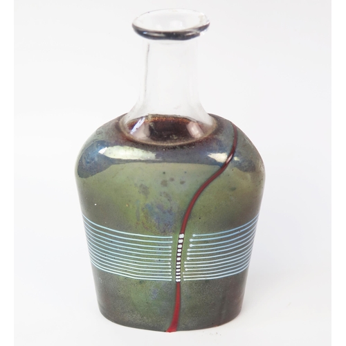 1297 - A Bertil Vallien, Kosta Boda variegated flask, signed to the base, No 500/1, 17.5cm high.