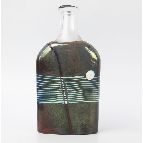 1297 - A Bertil Vallien, Kosta Boda variegated flask, signed to the base, No 500/1, 17.5cm high.