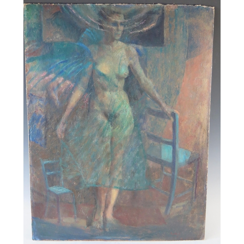 1368 - Woman in a see through dress, signed  Kitaj and signed and dated 1951 verso, 73 x 56cm