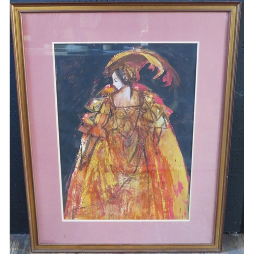 1382 - Peter Farmer, a costume design for Giselle, mixed media, 70 x 50cm for a production performed in Col... 