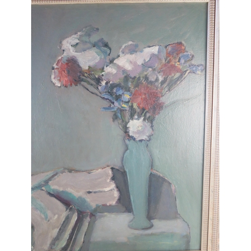 1383 - Jay Hannah, (American B.1922) Still Life-Vase of Flowers, oil on canvas, initialled and dated 1974, ... 