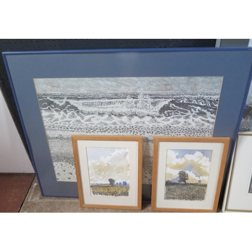 1387 - Anthony Amies, (1945-1999) three Suffolk landscape watercolours, signed and dated 86/87/87, 25 x 17c... 