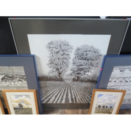 1387 - Anthony Amies, (1945-1999) three Suffolk landscape watercolours, signed and dated 86/87/87, 25 x 17c... 