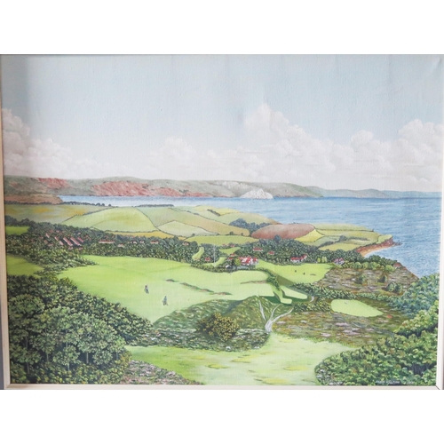 1388 - Denis Hillman (1924-2011) SeaFord Head Golf Course, oil on canvas, signed and dated 1968, 69 x 90cm ... 