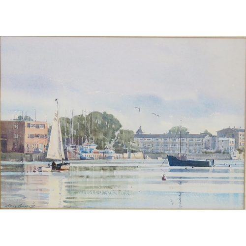 1390 - Ray Balkwill (b.1948) 'High Water at Topsham', Watercolour,  
pencil signed with artist's label vers... 