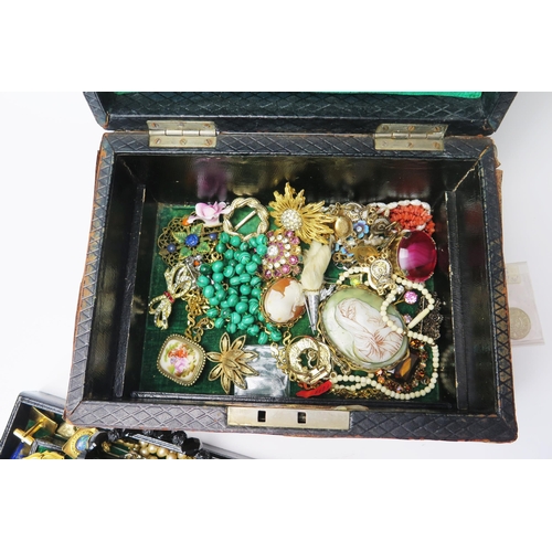 229 - A Jewellery Box and Contents of Costume Jewellery, etc.