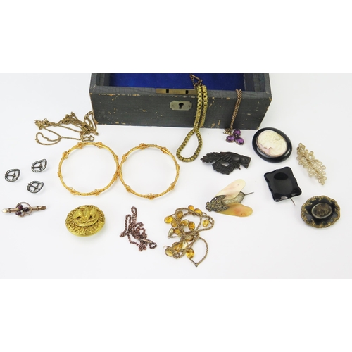 246 - A Box of Victorian Jewellery, etc.