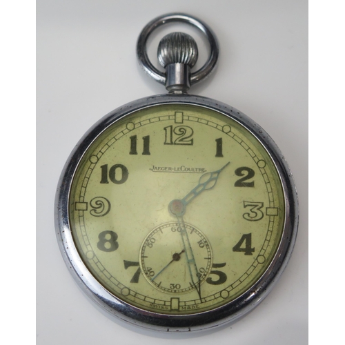 413 - A Jaeger-LeCoultre Military Pocket Watch, the 51.5mm case with back marked with crows foot 6E/50 A22... 