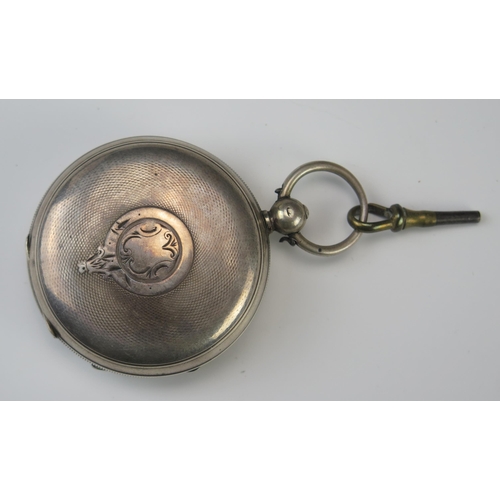 433 - A late Victorian silver cased gents open faced pocket watch, with 44mm enamel Roman dial and subsidi... 