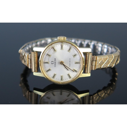 434 - An OMEGA Ladies Gold Plated Wristwatch, running