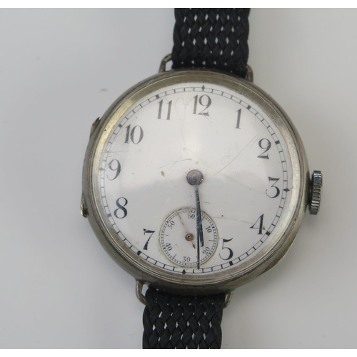 438 - A Silver Tank Watch, 33mm case, Glasgow 1927 import marks, unmarked