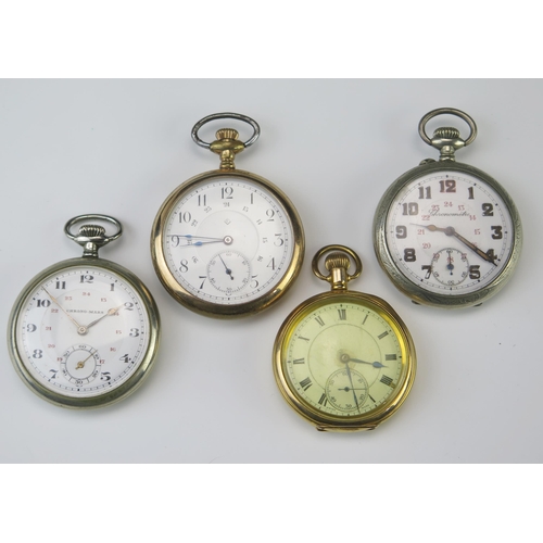 445 - Two Gold Plated Pocket Watches and two others, one working