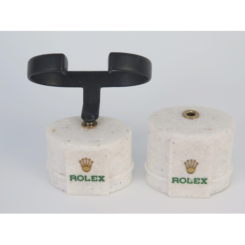 447 - Two ROLEX Watch Stands, one missing clip