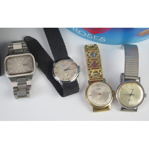 451 - A 1960's ROTARY Steel Cased Automatic Wristwatch, Roamer, Sekonda, etc. and large selection of ladie... 