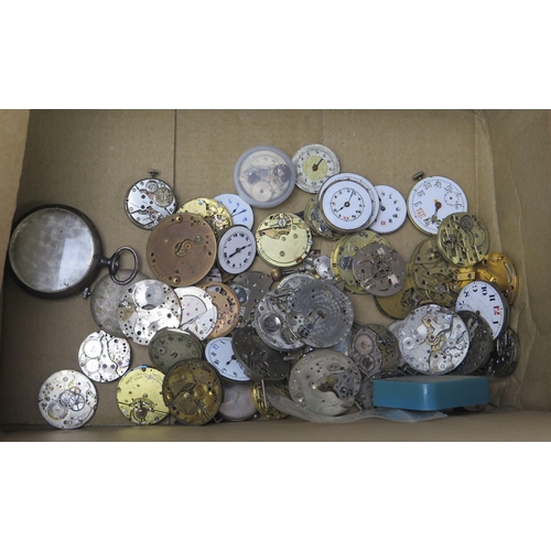 455 - A Selection of Old Pocket watches and wristwatch movements. A/F