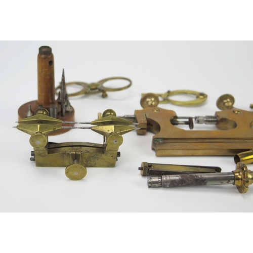 462 - A Jacot Watch Maker's Tool, Jacot plyer shaped, three calipers, depthing tool and small mainspring w... 