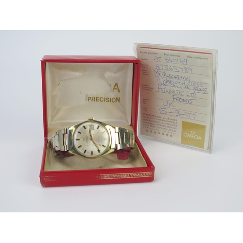 469 - An OMEGA Gent's Gold Plated Automatic Wristwatch, the 34.5mm case with caliber565 movement, no. 2756... 