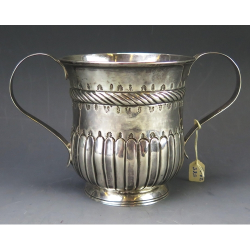 505 - A George III silver loving cup, maker William & James Priest, London, 1771, initialled, with rope tw... 