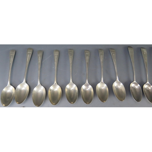 516 - A collection of assorted silver coffee and teaspoons, various makers and dates, total weight of silv... 