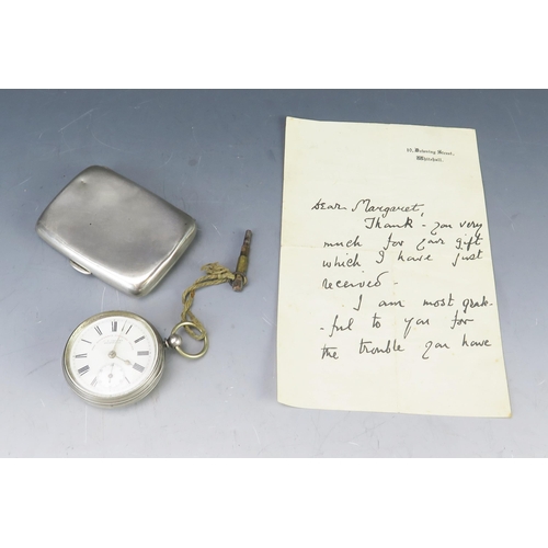 531 - A gents silver cased pocket watch , with 42mm Roman dial with subsidiary seconds dial, the case mark... 