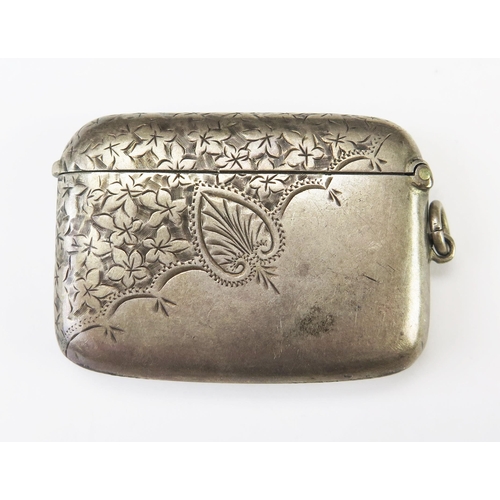 569 - A Victorian silver vesta case, maker Constantine & Floyd, Chester, 1898, of rectangular outline with... 