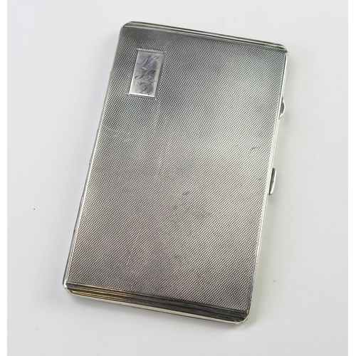 611 - A George VI silver cigarette case, maker Joseph Gloster Ltd, Birmingham, 1947: initialled, of rectan... 