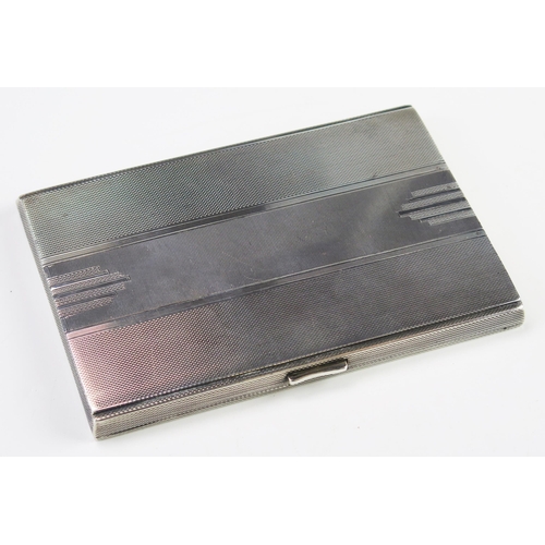 612 - An Edward VIII silver cigarette case, maker Walker & Hall, Sheffield,  1936, of rectangular outline ... 