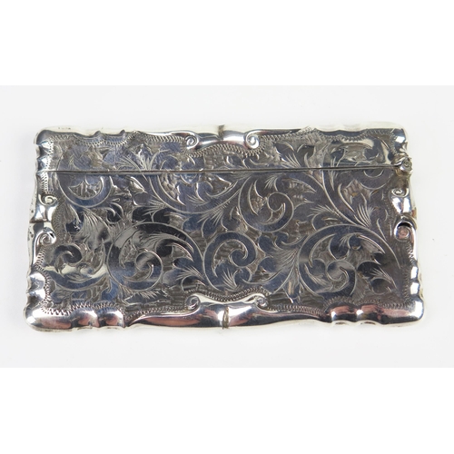 618 - A George V silver card case, maker A C Jackson & Co, Birmingham, 1910, of rectangular outline, with ... 