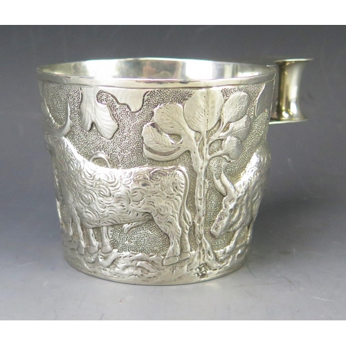 645 - An Edward VII replica silver cup after the original from the Beehive Tomb at Vaphio, by George Natha... 