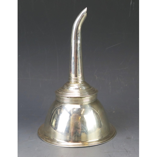 646 - A George III silver wine funnel, maker Peter, Ann and William Bateman, London 1803; of traditional c... 