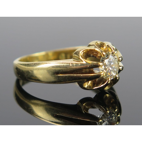 67 - A Gent's 18ct Gold and Diamond Solitaire Ring, the c. 5.4mm brilliant cut estimated at .6ct, VS2 and... 