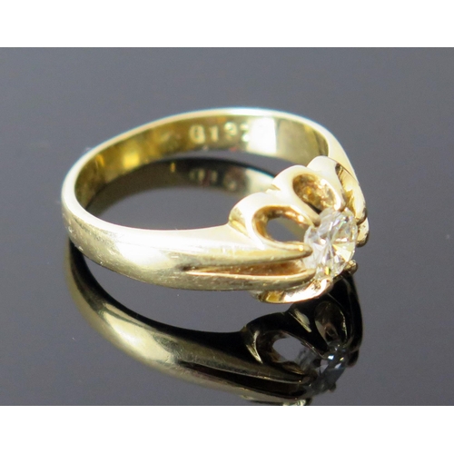 67 - A Gent's 18ct Gold and Diamond Solitaire Ring, the c. 5.4mm brilliant cut estimated at .6ct, VS2 and... 