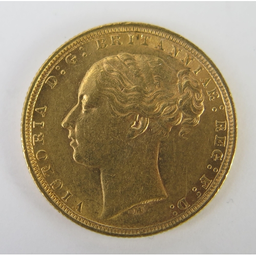 759 - A Victorian Gold Sovereign 1875 Young Head Melbourne Mint