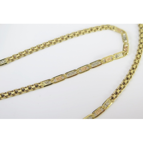 76 - A 14K Tri-Colour Gold Fancy Link Necklace, 22.25