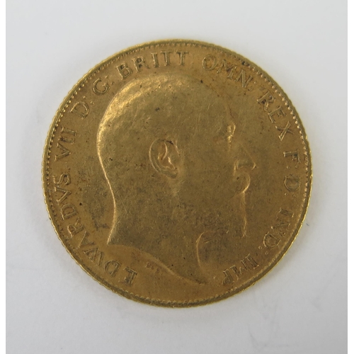 773 - An Edward VII Gold Half Sovereign 1910