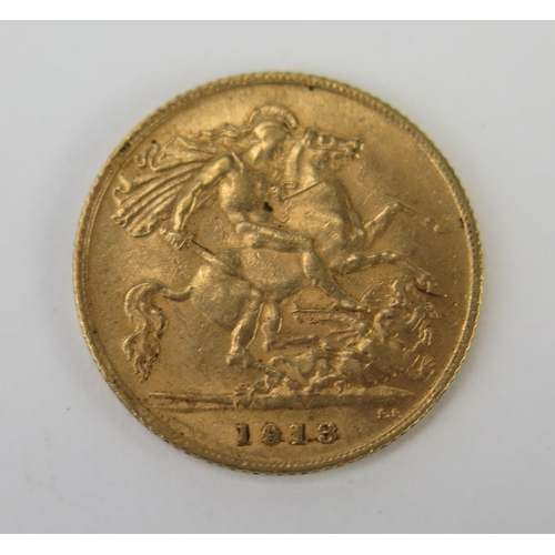 778 - An Edward VII Gold Half Sovereign 1913