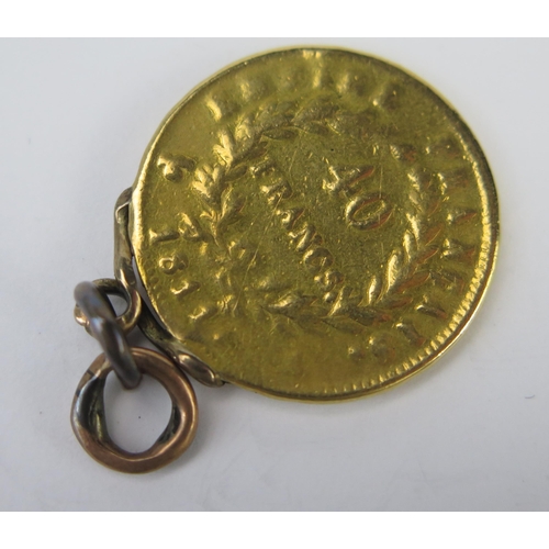 779 - A French 40 Franc Gold Coin 1811, pendant mount