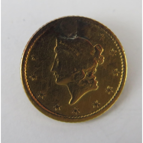 782 - USA Gold 1 Dollar with pin mount